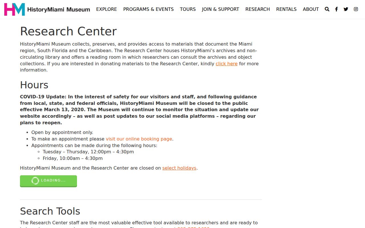 HistoryMiami Research Center collections and appointment information for Hialeah research