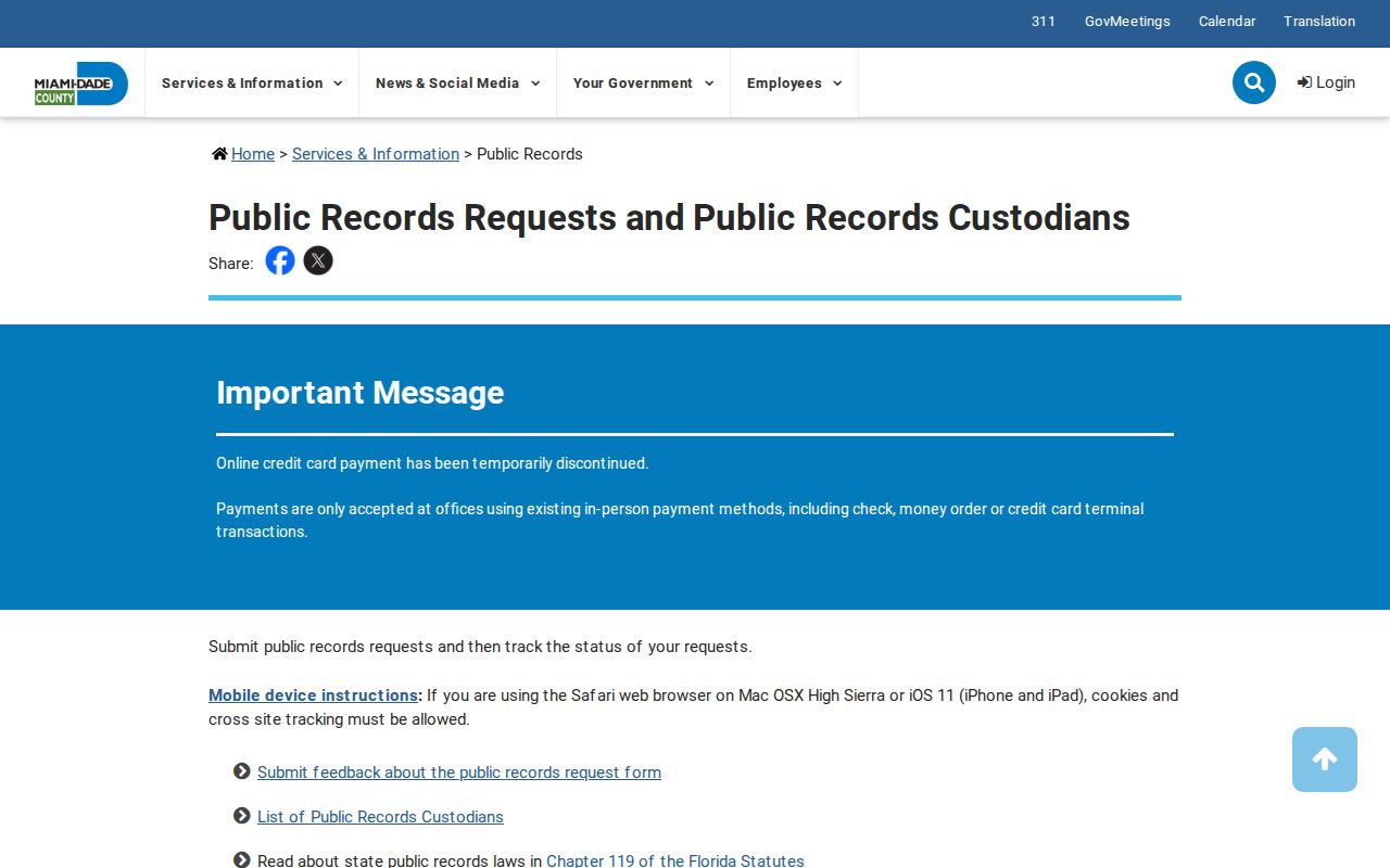 Hialeah residents directory Miami-Dade public records portal