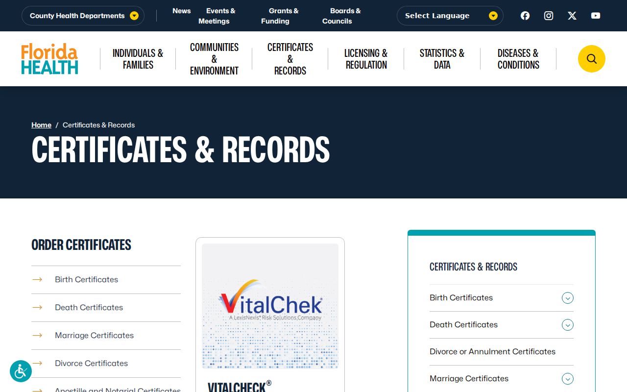 Hialeah previous residents Florida vital records gateway