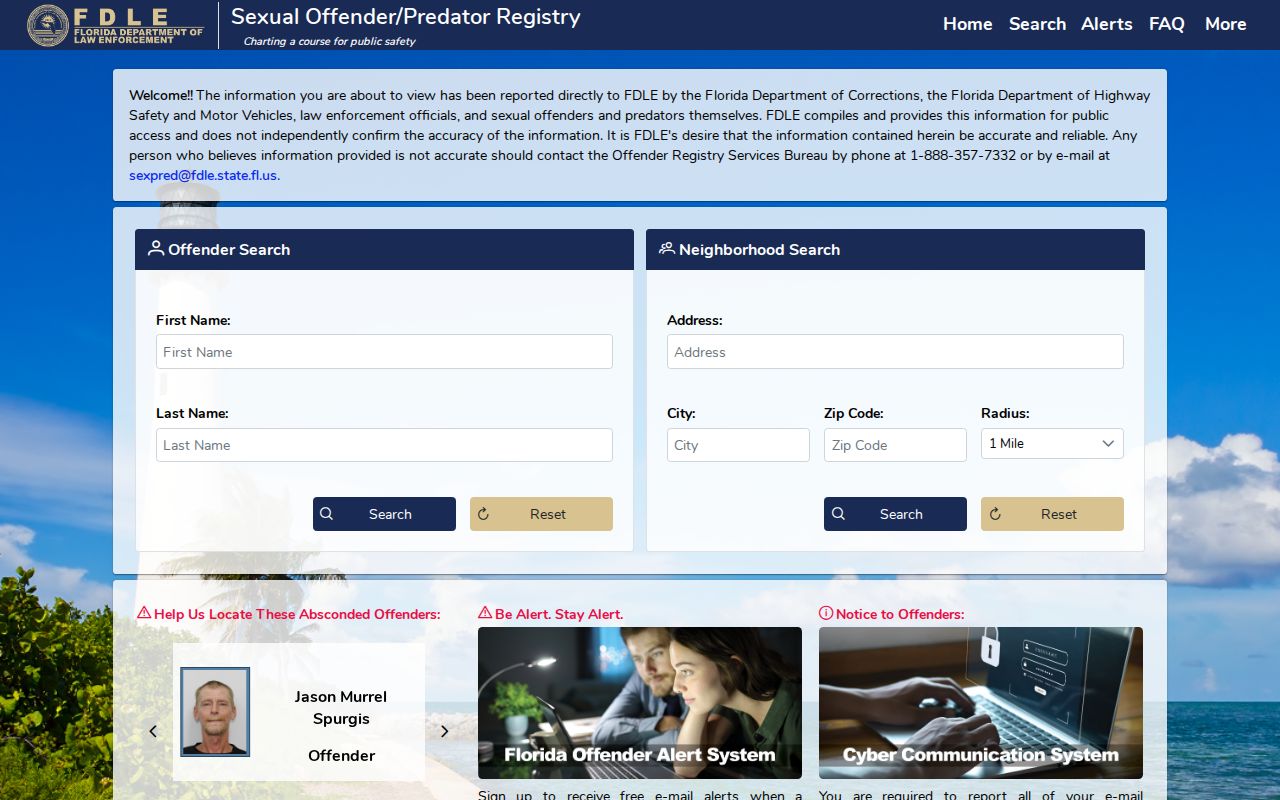 Hialeah ZIP code directory FDLE geographic search